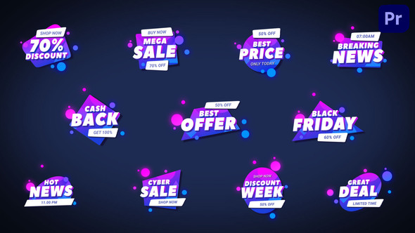 Sale & News Neon Badges [Premiere Pro]