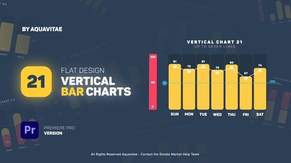 Flat Design Vertical Bar Charts Premiere Pro Template