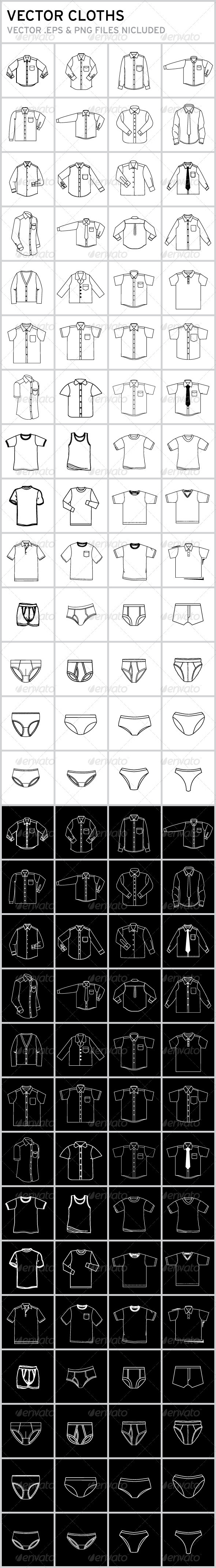 Vector Cloths Sketch - Man-made Objects Objects