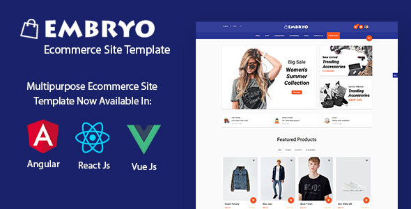 Marvelous Embryo - Angular 14, React JS and Vuejs Material Design eCommerce Template