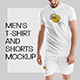 7 Men's T-Shirt and Shorts Mockups