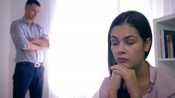 Family Quarrel, Married Couples Having Problems in Relationships After an Argument on Unfocused alt