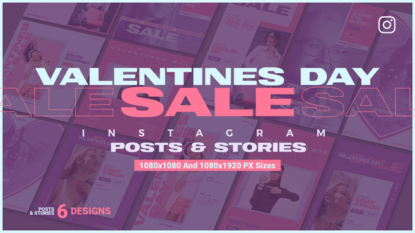 Valentine's Day Sale Instagram Ad V111 Video Displays template preview