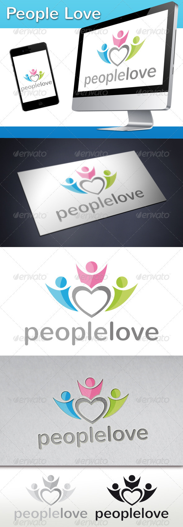 People Love Connection Logo - Humans Logo Templates