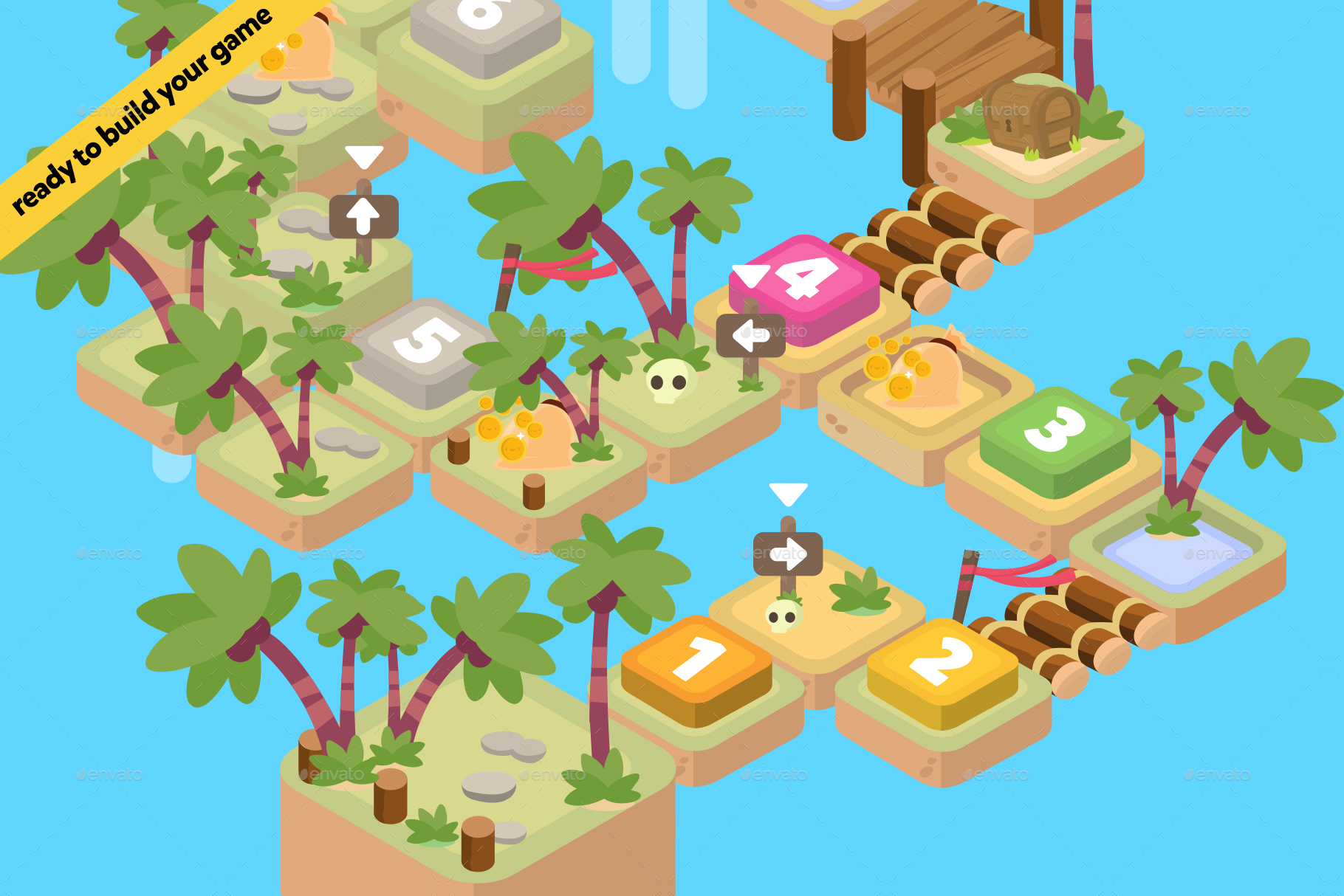 Beach Isometric Game Assets, Game Assets | GraphicRiver