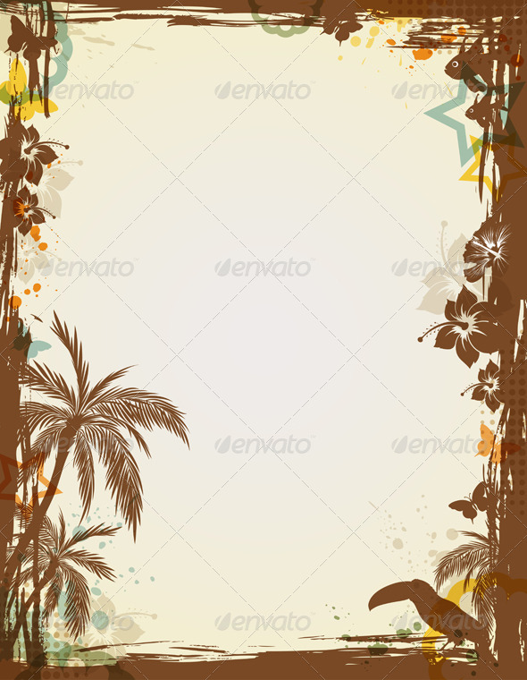 Abstract Tropical Frame - Backgrounds Decorative