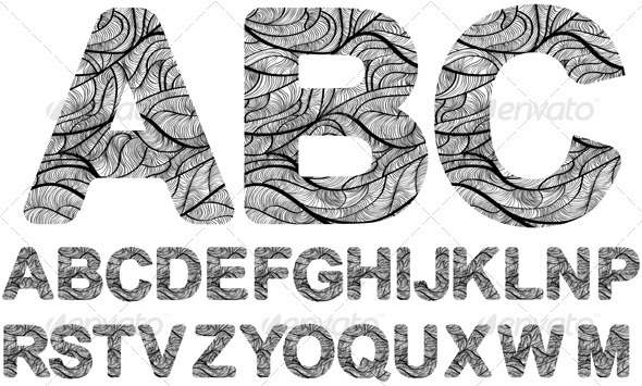 Creative design ornamented font - Decorative Symbols Decorative