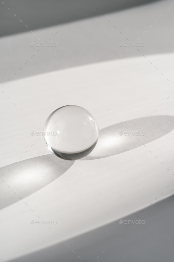 Transparent crystal ball on a white background. Stock Photo by ...