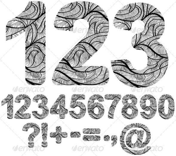 Ornamented numbers - Decorative Symbols Decorative