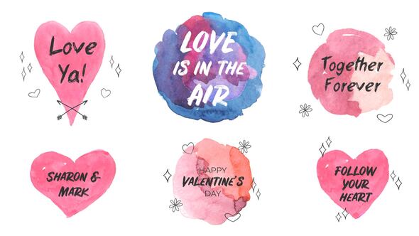 Love Is In The Air. Watercolor Titles