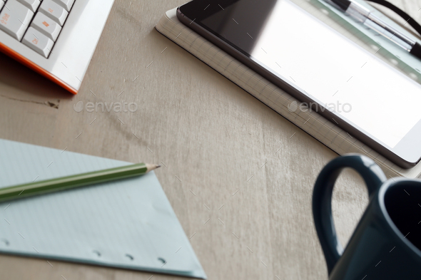 Workspace. Objects on the table Stock Photo by Microstock_Growth ...