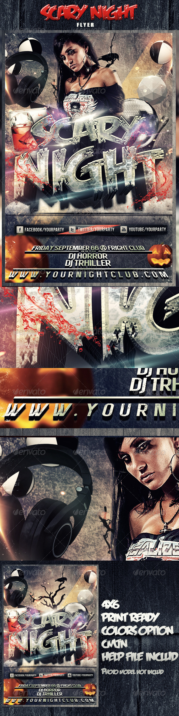 Scary Night Flyer - Clubs & Parties Events