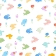 Seamless Pattern with Colorful Rabbits on White