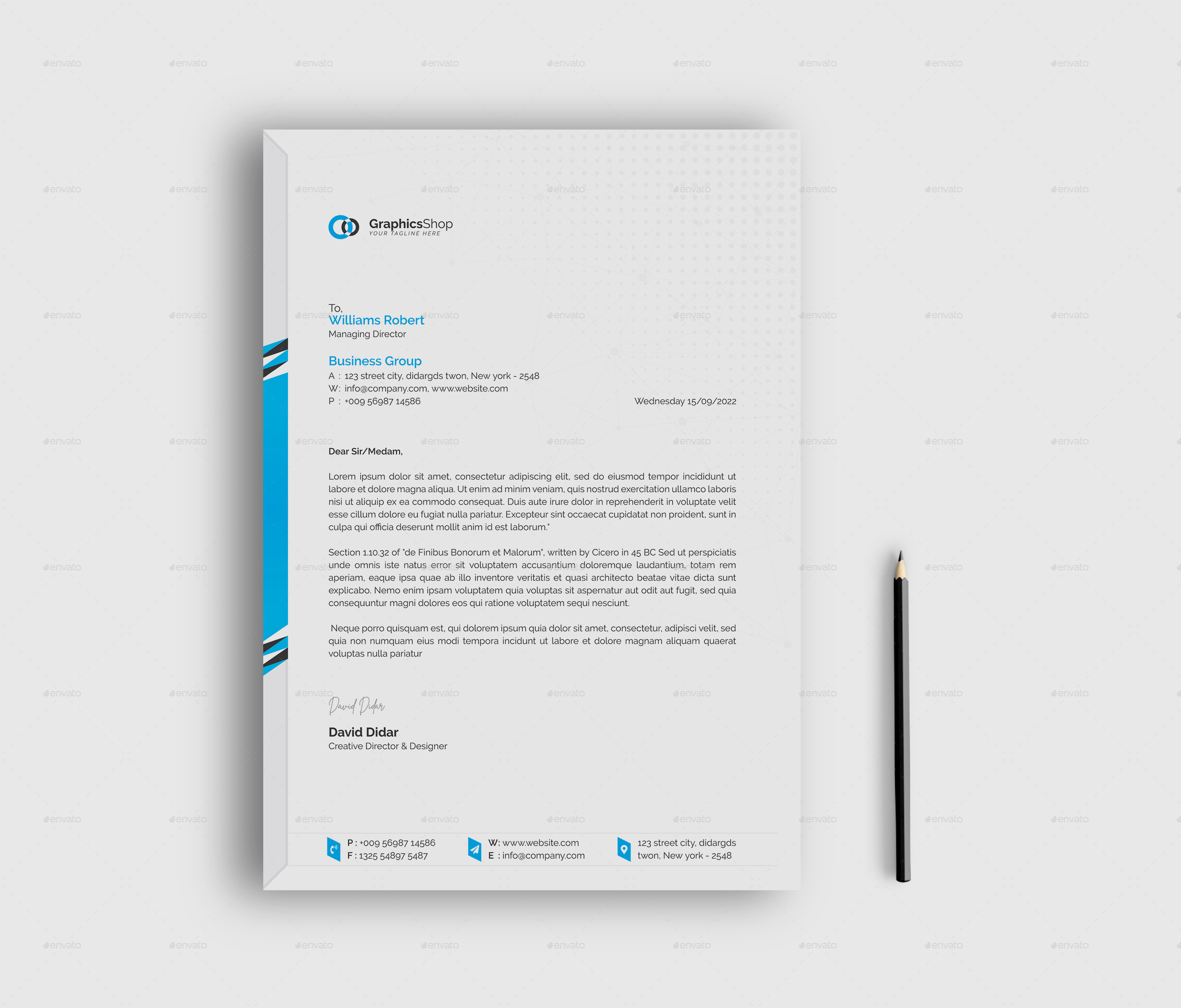 Letterhead with Business card template, Print Templates GraphicRiver