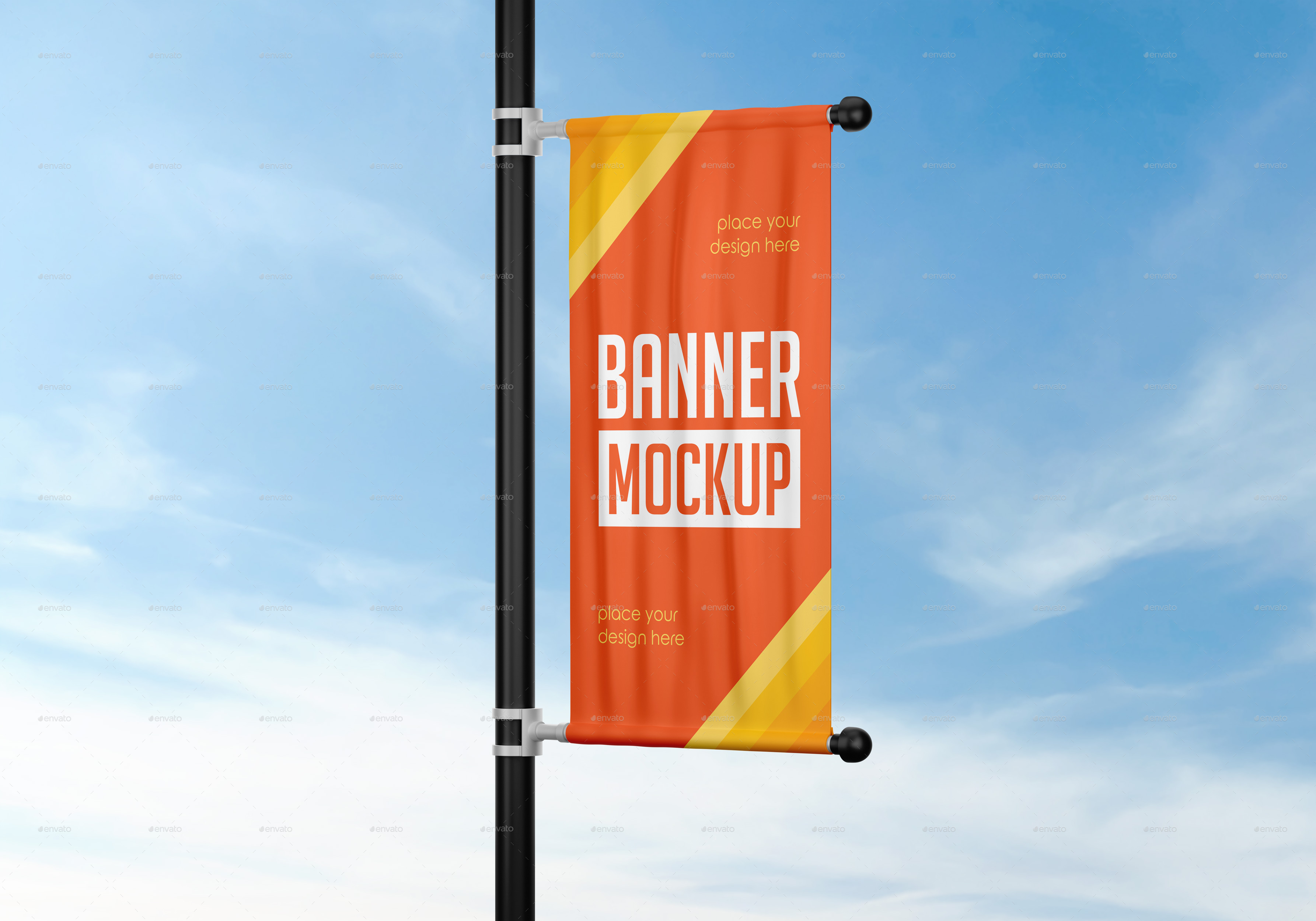 Banner on Pillar Mockup Set, Graphics GraphicRiver