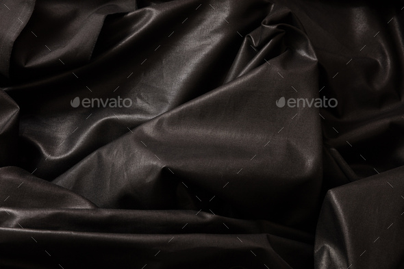 Black Satin Fabric Texture Background​