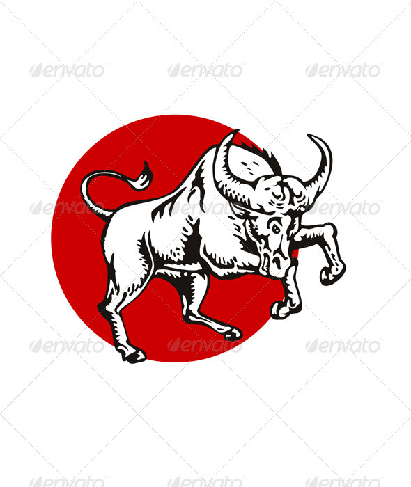 African Buffalo Retro - Animals Characters