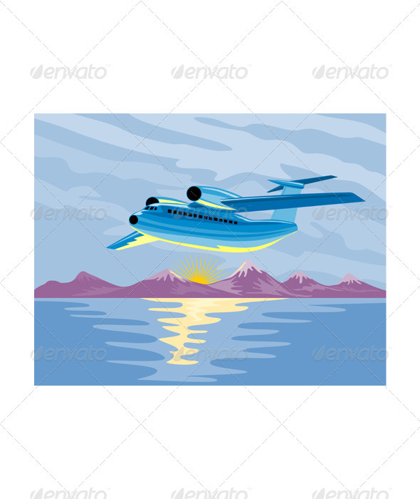 Commercial Jet Plane Airline Retro - Man-made Objects Objects