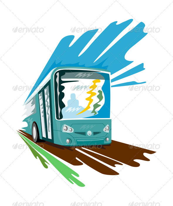 Shuttle Coach Bus Retro - Man-made Objects Objects