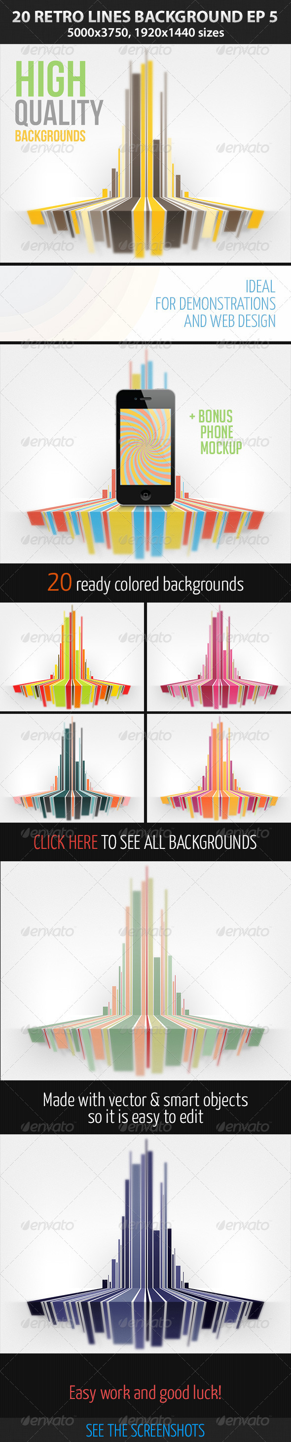 Retro Lines Background EP 5 - Abstract Backgrounds