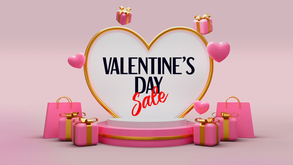 Valentine's Day Sale And Greetings Video Displays template preview