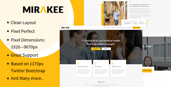 Mirakee – A Multipurpose PSD Template