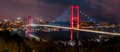 Panoramic view of golden gate bridge in Istanbul at night - PhotoDune Item for Sale