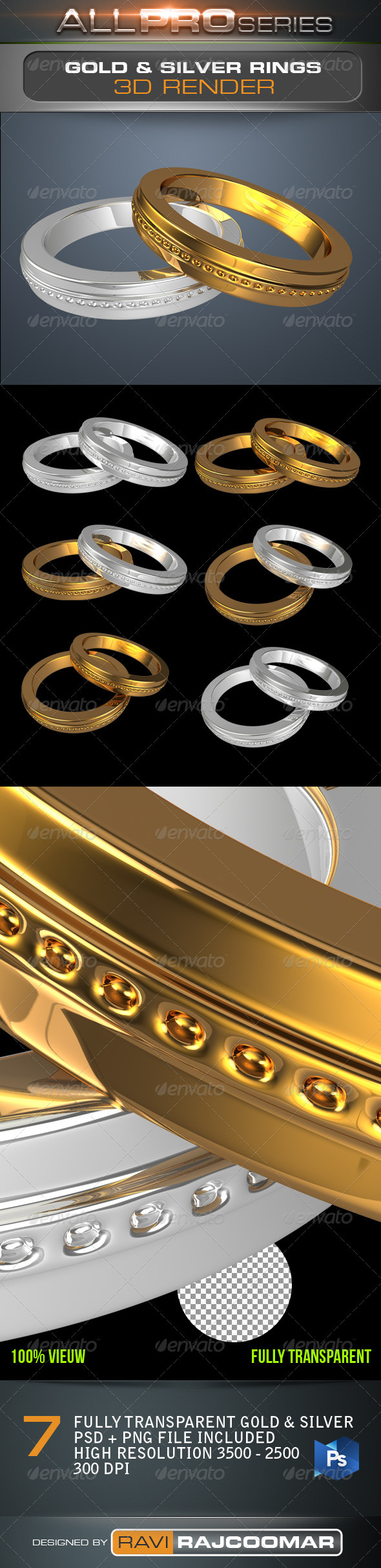 Gold & Silver Rings - Objects 3D Renders