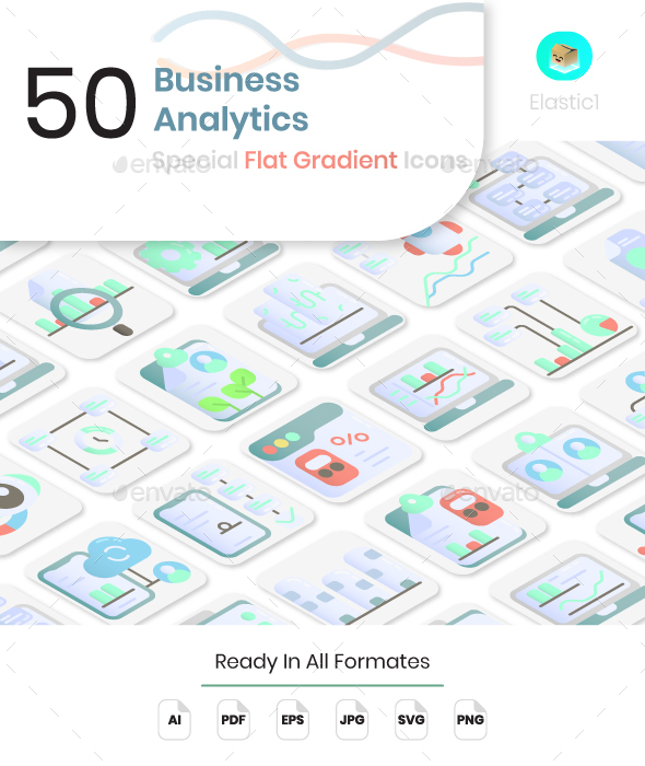[DOWNLOAD]Business Analytics Flat Gradient Icons
