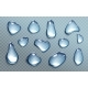 Blue Water Drops on Transparent Background
