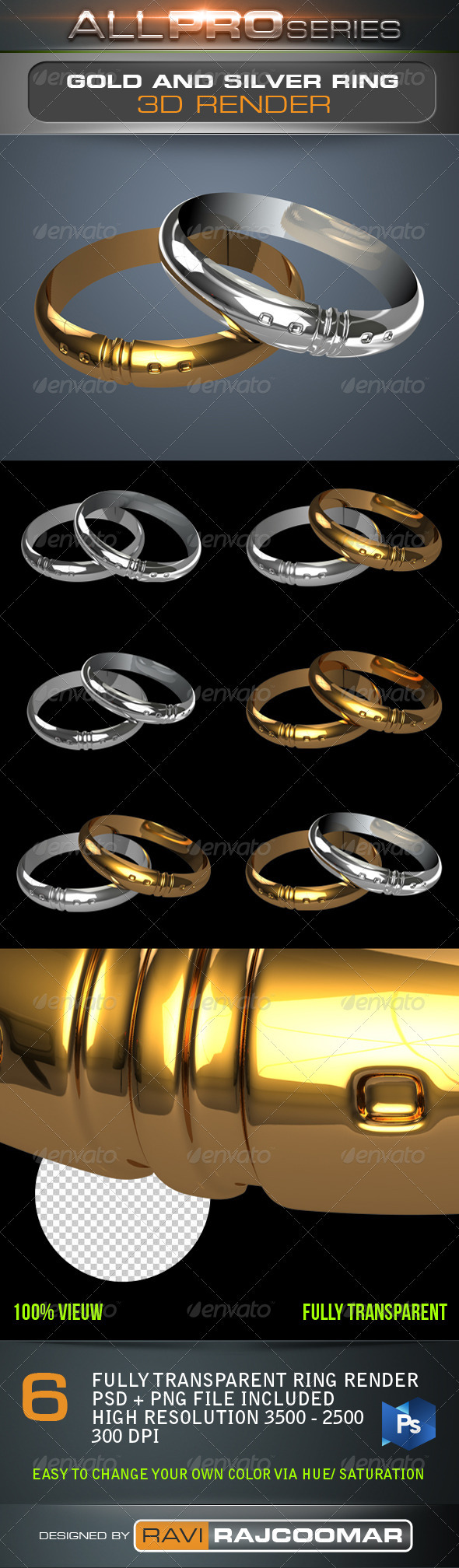 Gold & Silver Ring - Objects 3D Renders