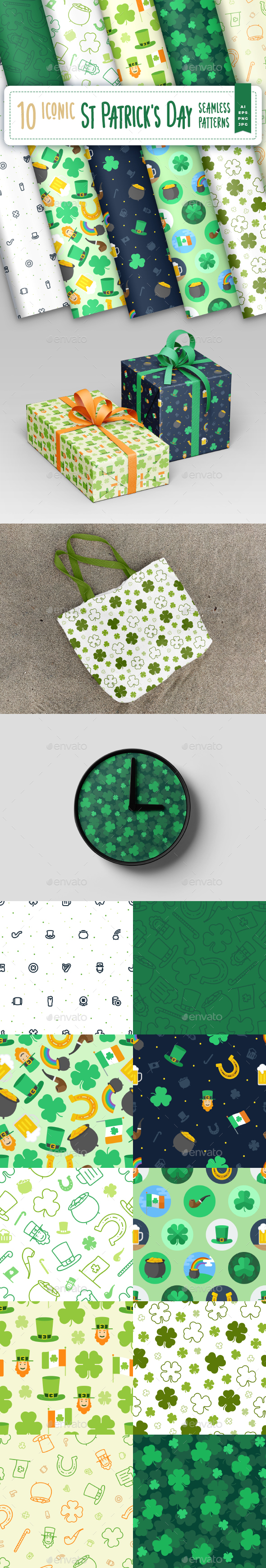 [DOWNLOAD]Iconic St. Patrick's Day Seamless Patterns