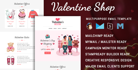 Valentine Shop – Responsive Email Newsletter Template