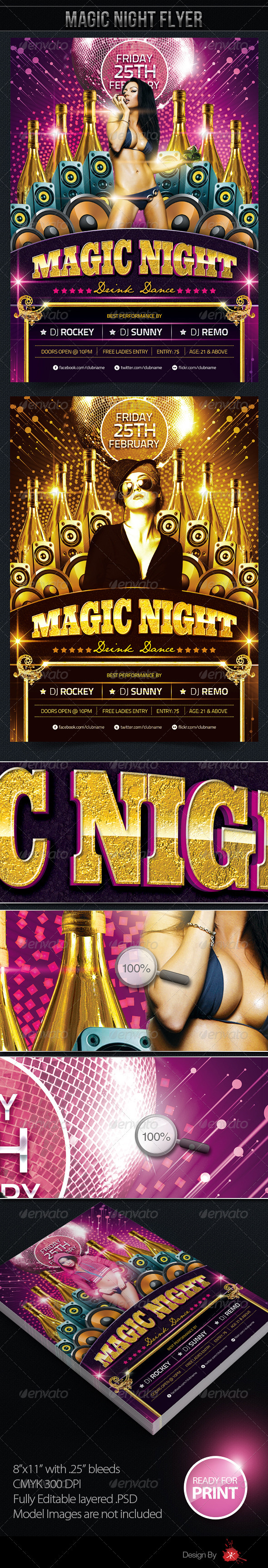 Magic Night Flyer - Clubs & Parties Events