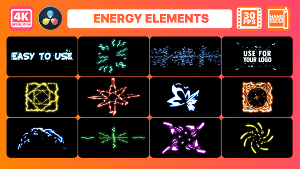 Electric Energy Elements for DaVinci Resolve