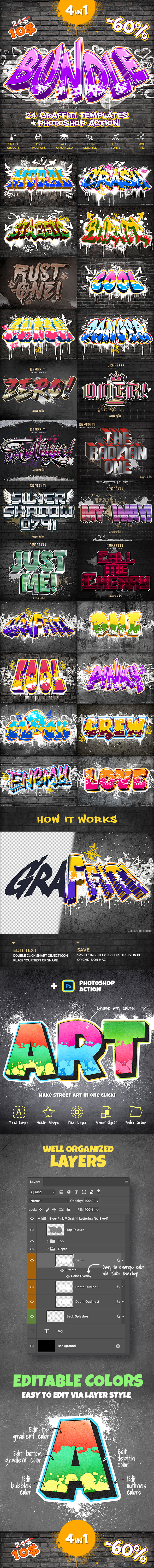 Graffiti Text Effects Bundle