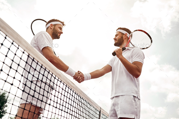 Respect your opponent. Tennis players after the match