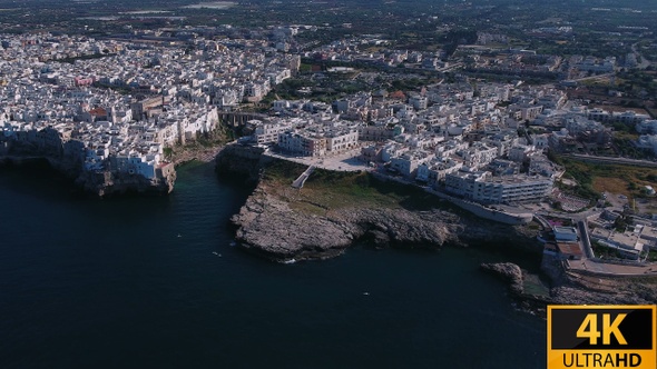 Aerial Overview Of Polignano A Mare, Italy