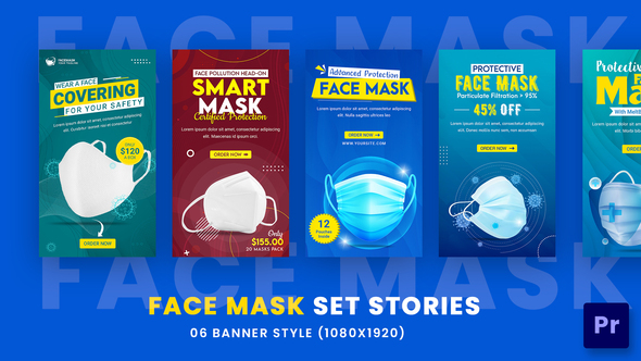Face Mask Ads Set Stories Pack For Premiere Pro
