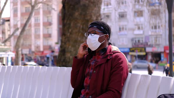 Black Young Man Mask Phone alt