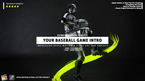 Your Baseball Intro - Baseball Promo Video Apple Motion Template