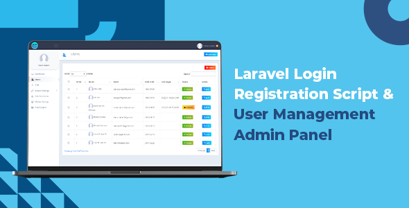 Laravel Login Registration Script & User Management Admin Panel
