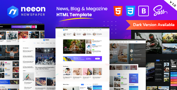 Neeon - News Magazine HTML Template