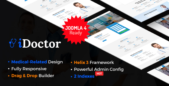 iDoctor – Responsive & Multipurpose Medical Joomla Template With Page Builder