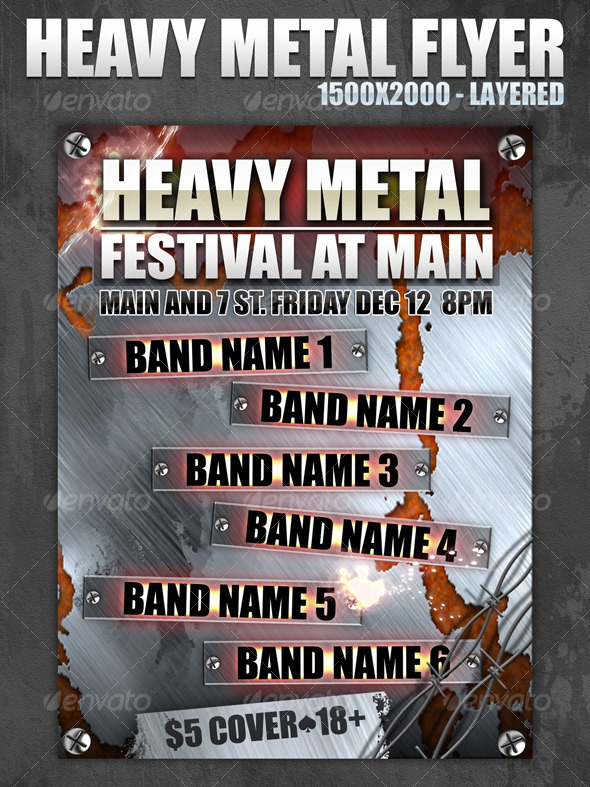 Metal Fest Web Flyer - 1500x2000 - layered - Miscellaneous Web Elements