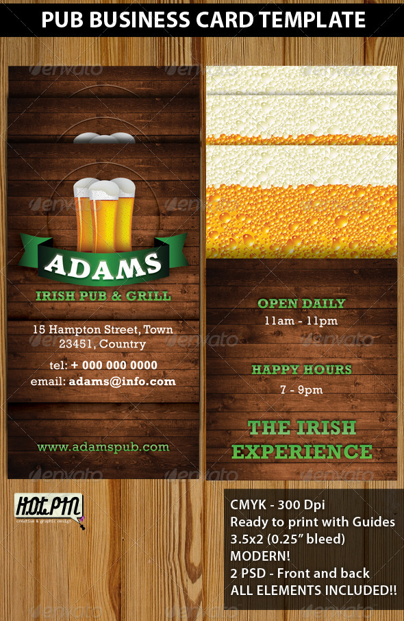 Pub Business Card Template - Creative Business Cards