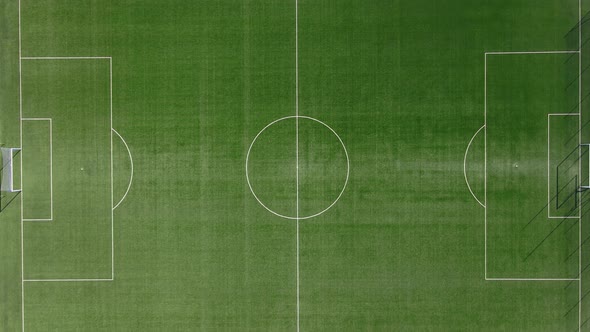 Football or Soccer Field with Border Lines Top View, Stock Footage