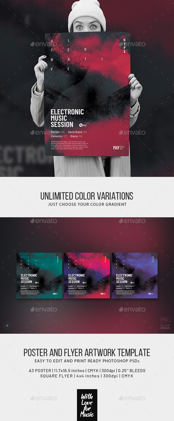 [DOWNLOAD]Electronic Music Session Poster / Flyer Template