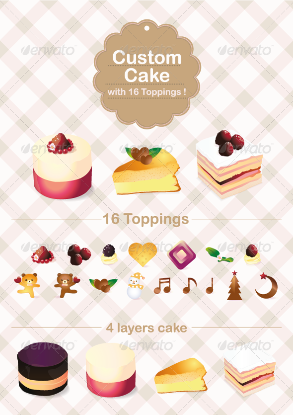 Custom Cake with 16 Topping - Seasons/Holidays Conceptual