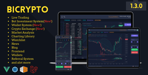 Bicrypto – Crypto Trading Platform,  Exchanges, KYC, Charting Library, Wallets, Binary Trading, News